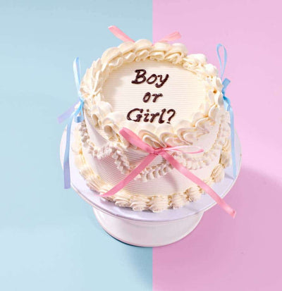 Gender Reveal Bow Cake
