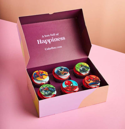 Box of 6 Spiderman Cupcakes