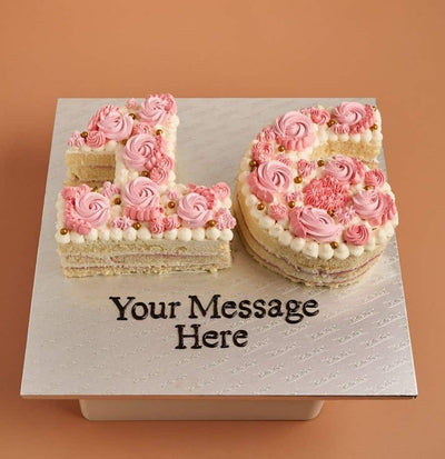 Pink Swirls Double Number Cake
