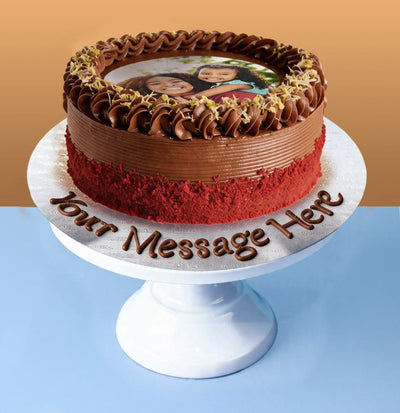 Red Velvet Dubai Chocolate Photo Cake