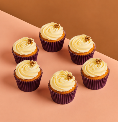 Gold Pearl Wedding Cupcakes