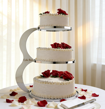 Classic Three Tier with Red Roses 2