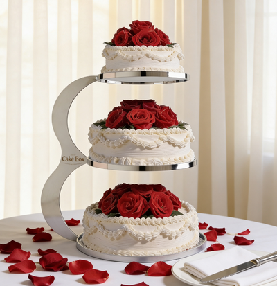 Classic Three Tier with Red Roses